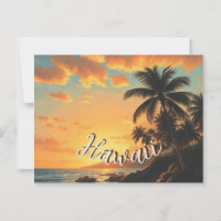Vintage Style Hawaiian Travel Coast Sea Sunset