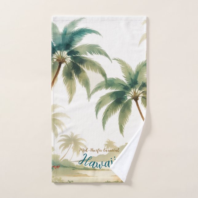 Vintage Style Hawaiian Travel Honolulu (Serviette à main)