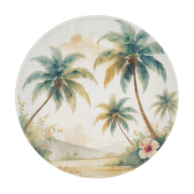 Vintage Style Hawaiian Travel Honolulu Cutting Board (Front)