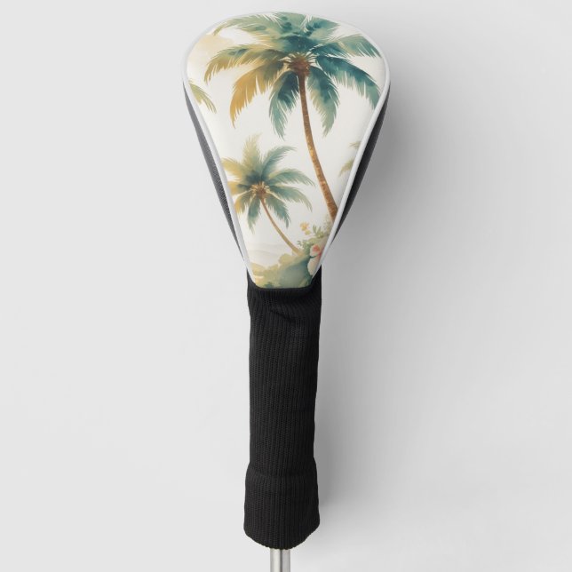 Vintage Style Hawaiian Travel Honolulu Golf Head Cover (Front)