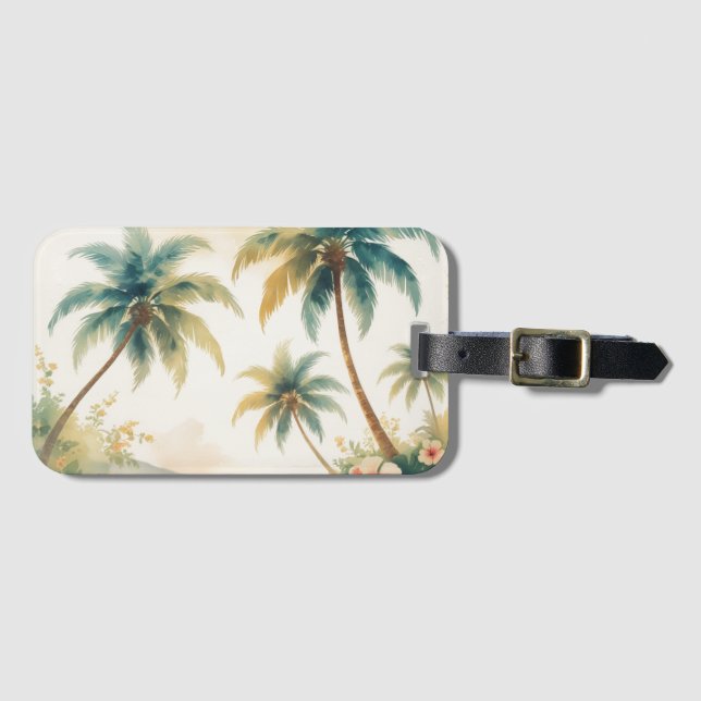 Vintage Style Hawaiian Travel Honolulu Luggage Tag (Front Horizontal)