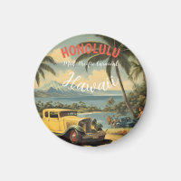 Vintage Style Hawaiian Travel Honolulu Mid-Pacific