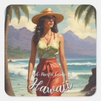 Vintage Style Hawaiian Travel Honolulu Mid-Pacific