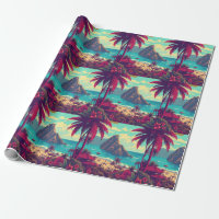 Vintage Style Hawaiian Travel Honolulu Mid-Pacific