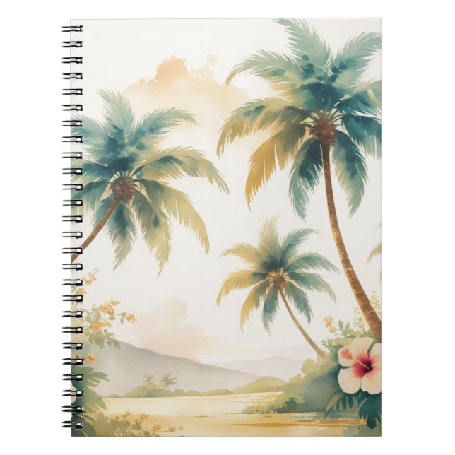 Vintage Style Hawaiian Travel Honolulu Notebook (Front)