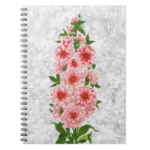 Vintage Style Hollyhock Type Flower Journal