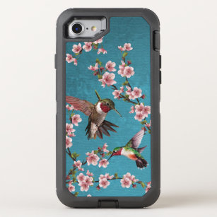 Vintage Style Hummingbirds & Blossoms OtterBox Defender iPhone 8/7 Case