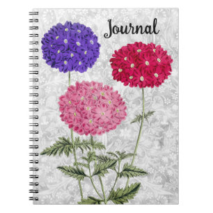 Vintage Style Hydrangea Flowers Journal Notebook