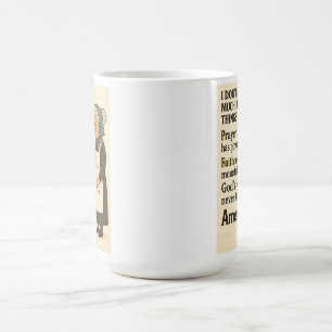 Vintage-style illustration of a sweet elderly  coffee mug