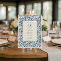 Vintage style intricate floral table seating chart