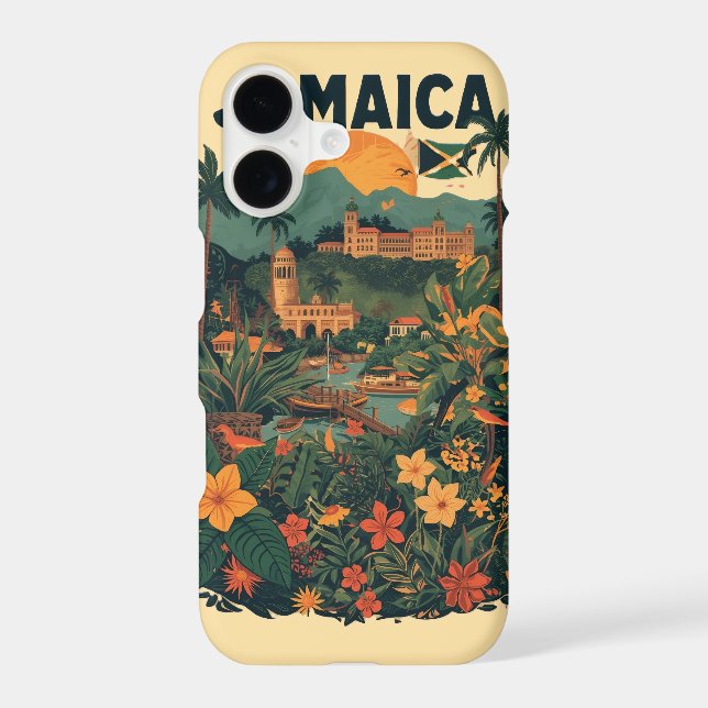 Vintage Style Jamaica Travel Illustration (Back)
