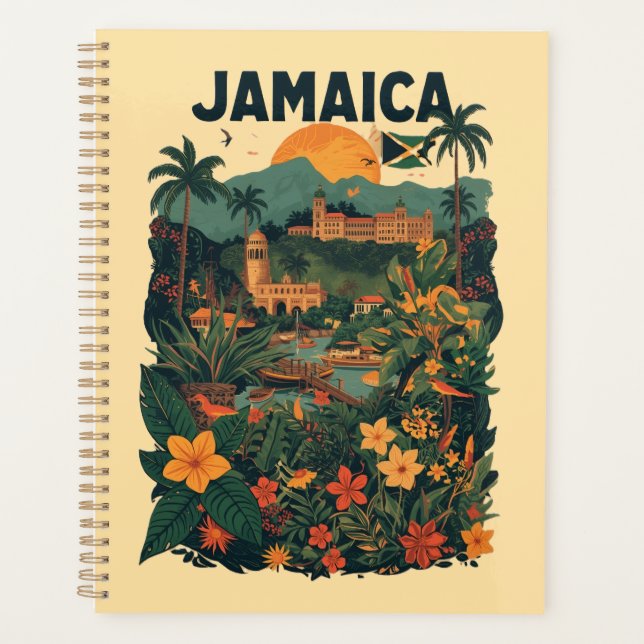 Vintage Style Jamaica Travel Illustration (Devant)