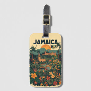 Vintage Style Jamaica Travel Illustration Luggage Tag