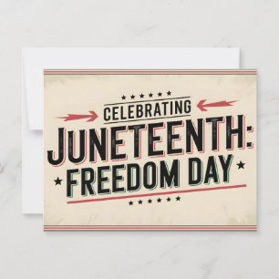 Vintage Style Juneteenth Celebration Typography Postcard