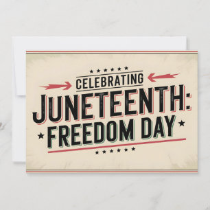 Vintage Style Juneteenth Celebration Typography Save The Date