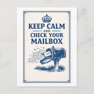Vintage-Style "Keep Calm" Mailbox Postcard