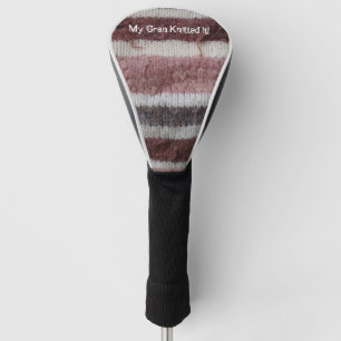 vintage style knitted brown stripes fun  golf head cover