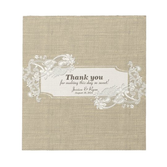 Vintage Style Lace Design Candy Bar Wrap Notepad