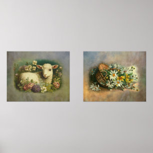 Vintage Style Lamp and Flower Basket Beautiful