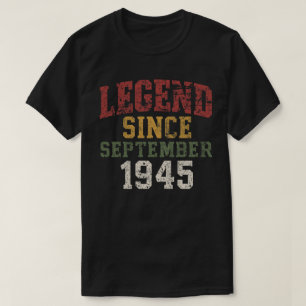 Vintage Style Legend Since September 1945 Print T-Shirt