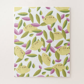 Vintage style lemon pattern jigsaw puzzle