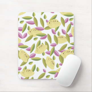 Vintage style lemon pattern mouse pad