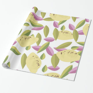 Vintage style lemon pattern wrapping paper