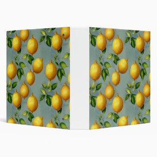 Vintage Style Lemons Pattern Wallpaper Art Binder