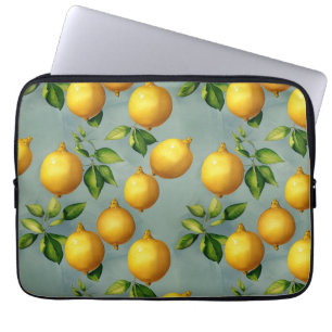 Vintage Style Lemons Pattern Wallpaper Art Laptop Sleeve