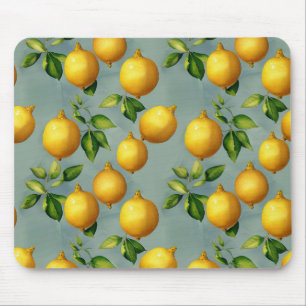 Vintage Style Lemons Pattern Wallpaper Art Mouse Pad