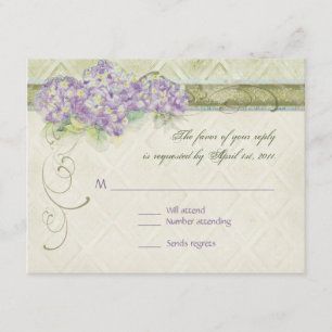 Vintage Style Lilac Hydrangea - RSVP Response Card