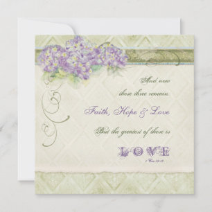 Vintage Style Lilac Hydrangea - Wedding Invitation