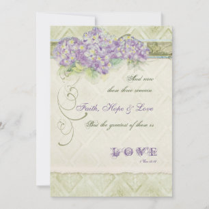 Vintage Style Lilac Hydrangea - Wedding Invitation