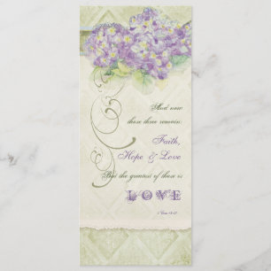 Vintage Style Lilac Hydrangea - Wedding Program