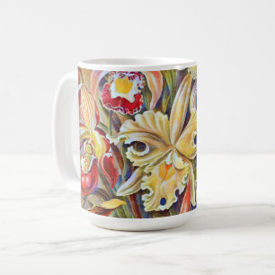 Vintage Style Lily Flower Floral Pattern Mug Cup