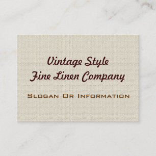 Vintage Style Linen Large Business Cards