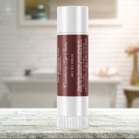 Vintage style lip balm tube label - burgundy