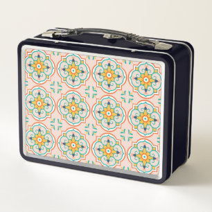 Vintage-style lunchbox featuring a repeating