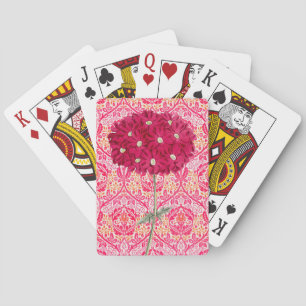 Vintage Style Magenta Hydrangea Flower Playing Cards