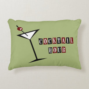 {Vintage Style} Martini Decorative Pillow