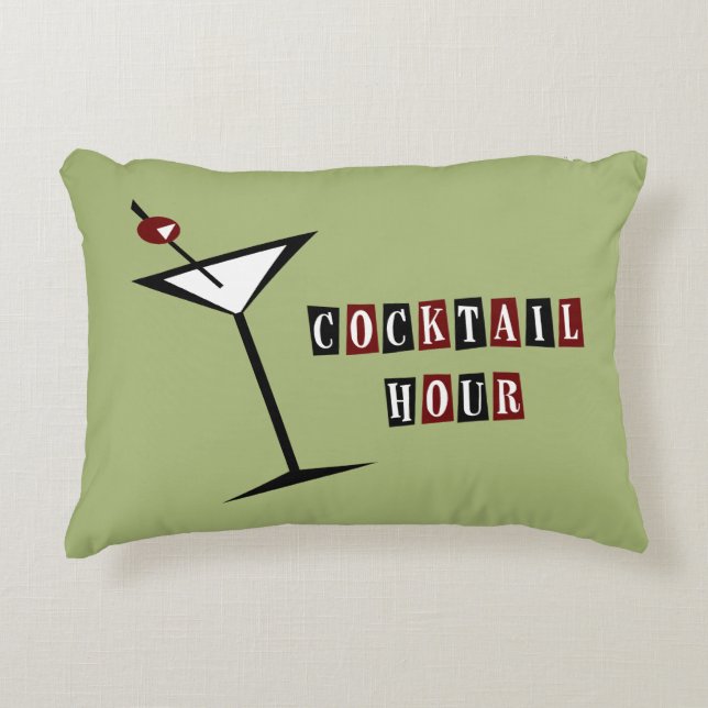 {Vintage Style} Martini Decorative Pillow (Front)
