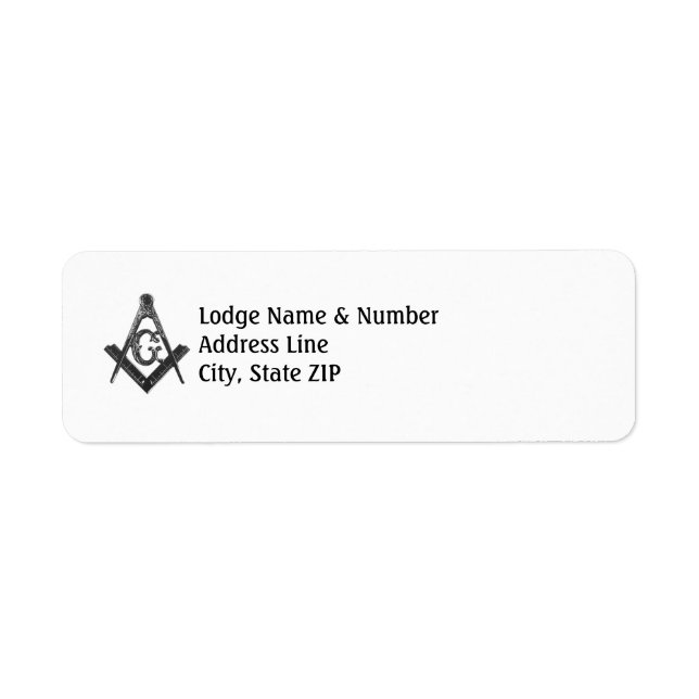 Vintage Style Masonic Lodge Address Label (Front)