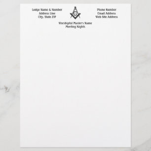 Vintage Style Masonic Lodge Letterhead