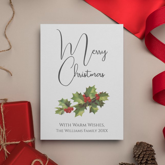 Vintage Style Mistletoe Minimal Merry Christmas Holiday Card (Vintage Style Mistletoe Minimal Merry Christmas Holiday Card
)