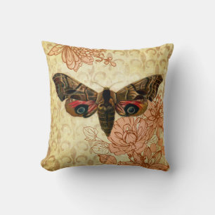 Vintage Style Moth Cushion