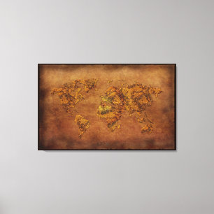 Vintage-style New World Map Art Print