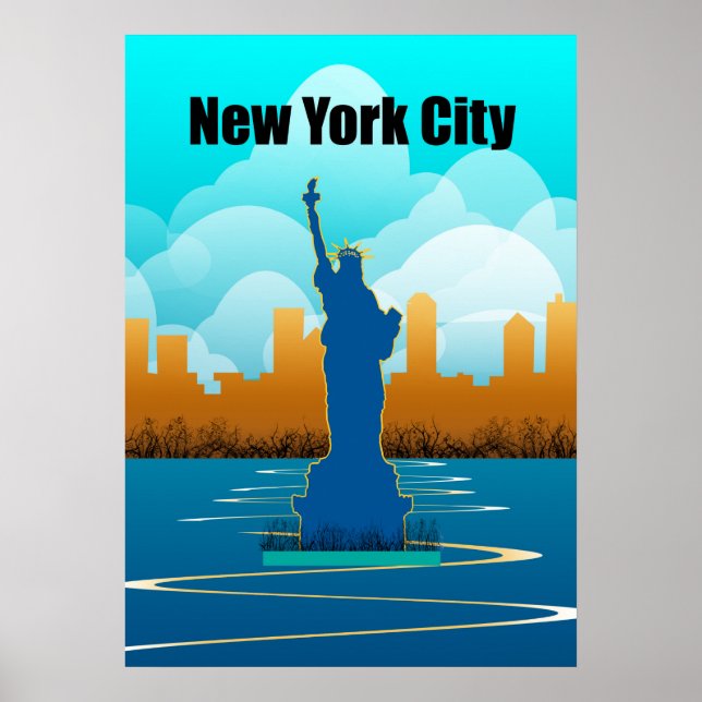 Vintage Style New York City Travel Poster (Front)