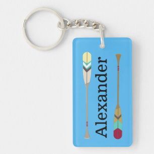 Vintage-style Oars Keychain