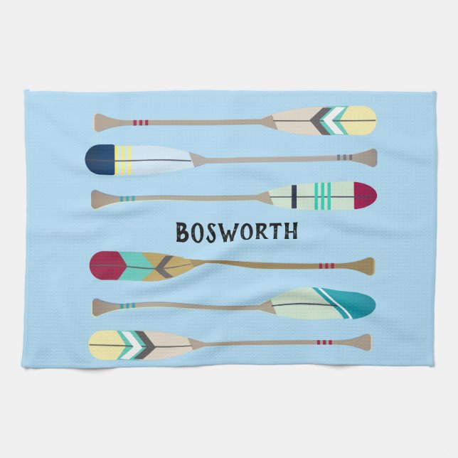 Vintage-style Oars Kitchen Towel (Horizontal)