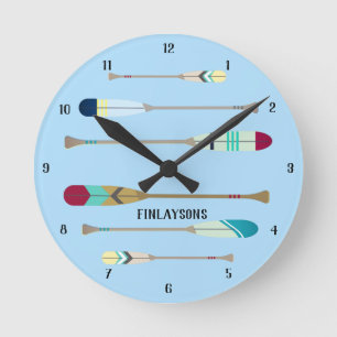 Vintage-style Oars Round Clock
